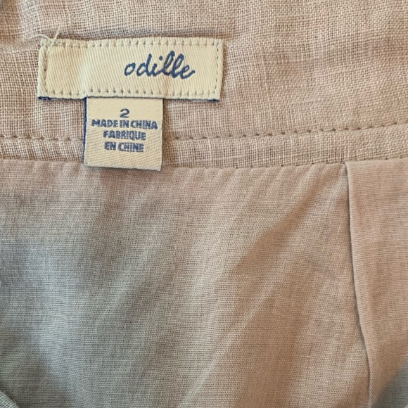 Odille Taupe/Grey Linen Pencil Skirt with Lace - Picture 2 of 6